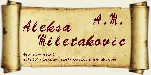 Aleksa Miletaković vizit kartica